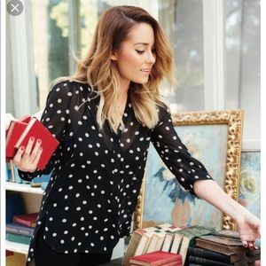 Lauren Conrad polka dot sheer top